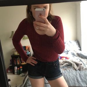 Abercrombie and Fitch burgundy long sleeve tee